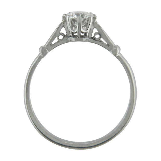 Elegant Edwardian Style Engagement Ring in White Gold - Model 3093 - Side View - The London Victorian Ring Co - fine jewellers in Hatton Garden