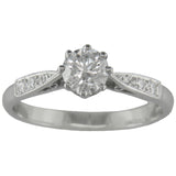 Art Deco Style Engagement Ring or Setting with Spear Shaped Diamond Shoulders - Model 3096