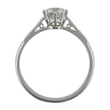 Elegant Art Deco Style Ring with Spear Shaped Diamond Shoulders in White Gold