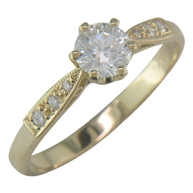 Vintage ring mounting in yellow gold from Hatton Garden jewellers London UK.