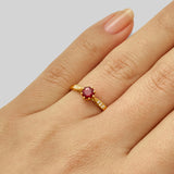 Art Deco red ruby and diamond engagement ring