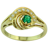 Emerald and diamond comet ring