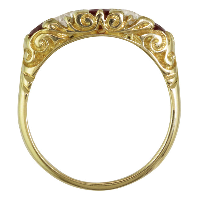 Carved vintage ruby ring