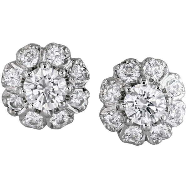 Victorian Style Diamond Cluster Earrings UK