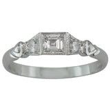 Unusual vintage design diamond ring in platinum