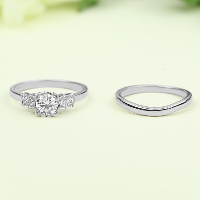 Vintage engagement and wedding ring set