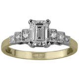 Art Deco Emerald cut diamond ring