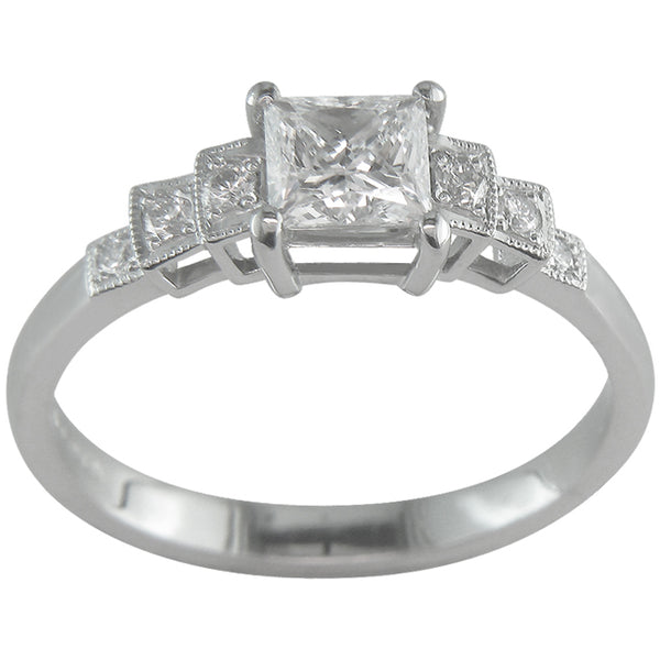 Princess cut diamond engagement ring from UK jewellers.