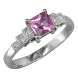 Vintage Pink Sapphire Engagement Ring in Platinum