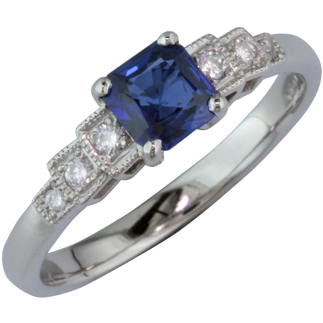 Vintage sapphire and diamond ring.