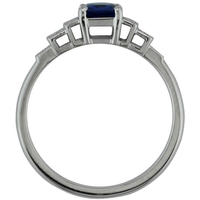 Side view 1930s sapphire engagement ring