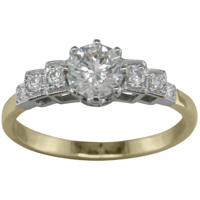 Platinum and yellow gold Art Deco engagement ring