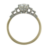 Side view Art Deco design two tone ring