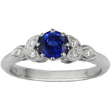 Floral sapphire engagement ring UK