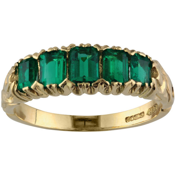 Victorian emerald ring in yellow gold