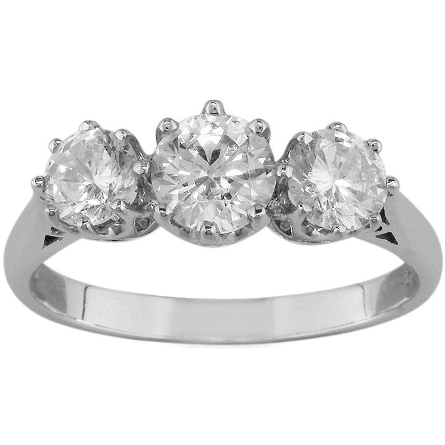 Round Brilliant Cut Diamond Three Stone Engagement Ring