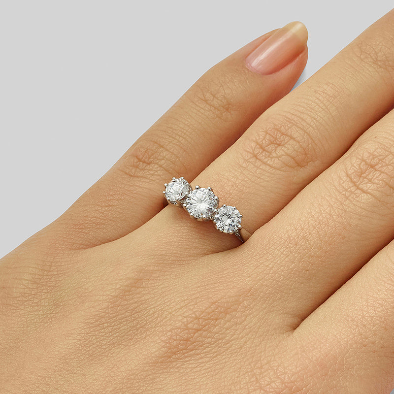 Three stone diamond engagement ring UK
