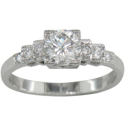 Diamond engagement ring in Art Deco style UK