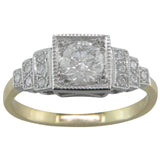 Dramatic Art Deco style diamond engagement ring in UK.