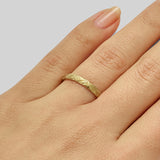 Yellow gold floral wedding ring