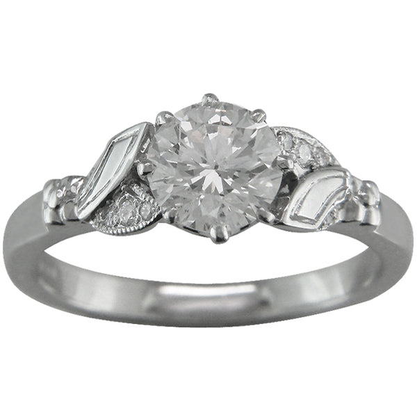 Edwardian Inspired Floral Ring with Diamonds