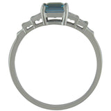 Aquamarine ring in platinum Art Deco design from Hatton Garden London jewellers.