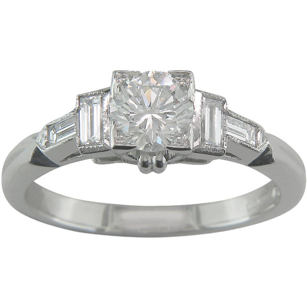 Diamond ring in vintage Art Deco design