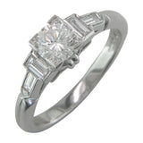 Art Deco diamond ring with baguette diamond shoulders