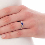 Sapphire Engagement Ring with Tapered Baguette Diamond Shoulders