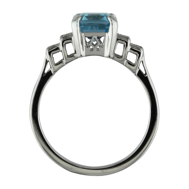 Aquamarine and Diamond Art Deco Style Ring | Made in UK – The London ...