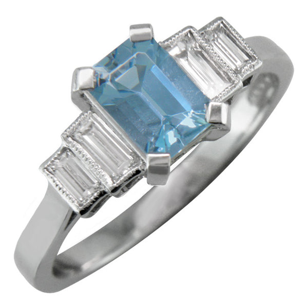 Vintage aquamarine engagement ring