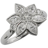 Vintage style flower engagement ring