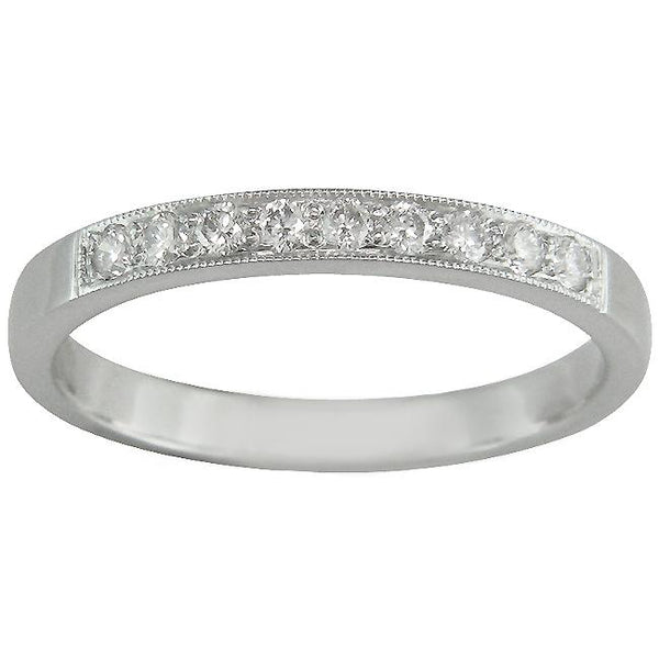 Classic diamond wedding ring with millegrain setting