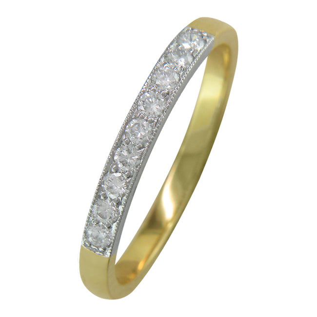Two colour diamond wedding ring