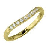 Subtle curved ring for wedding or eternity ring