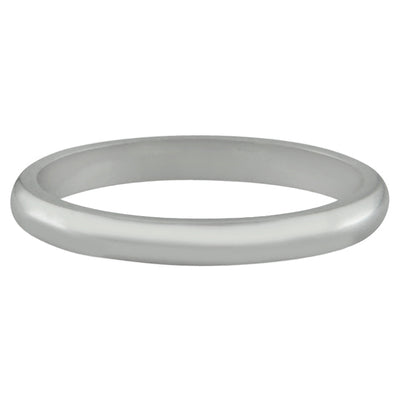 2.5 mm D-shape wedding ring in platinum