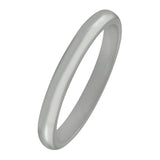Traditional 2.5mm D-shape wedding ring white gold