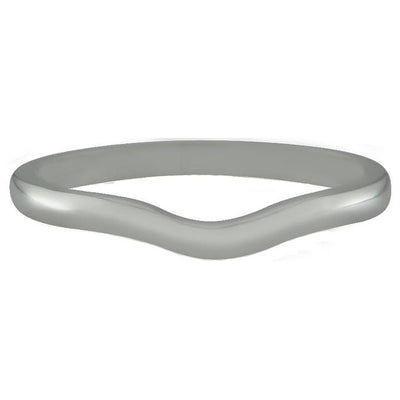 Curved white gold wedding ring