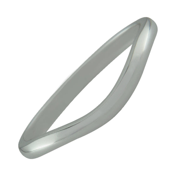 2mm shaped wedding band with D-shape profile