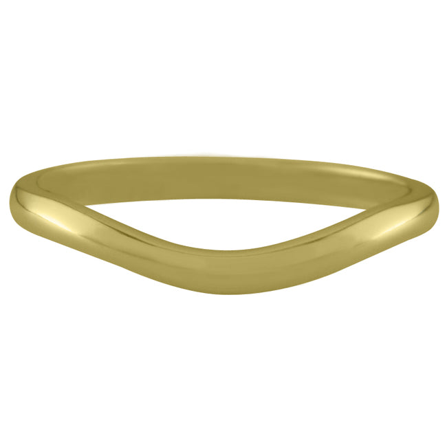 Shaped and Curved Yellow Gold Wedding Ring