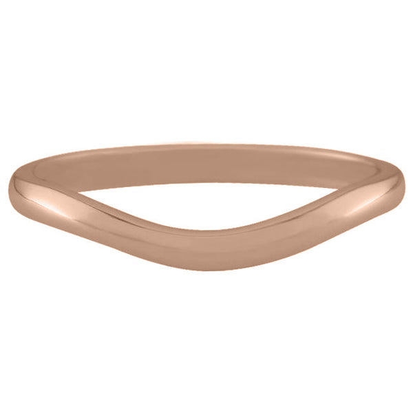 Strong curved plain wedding ring rose gold