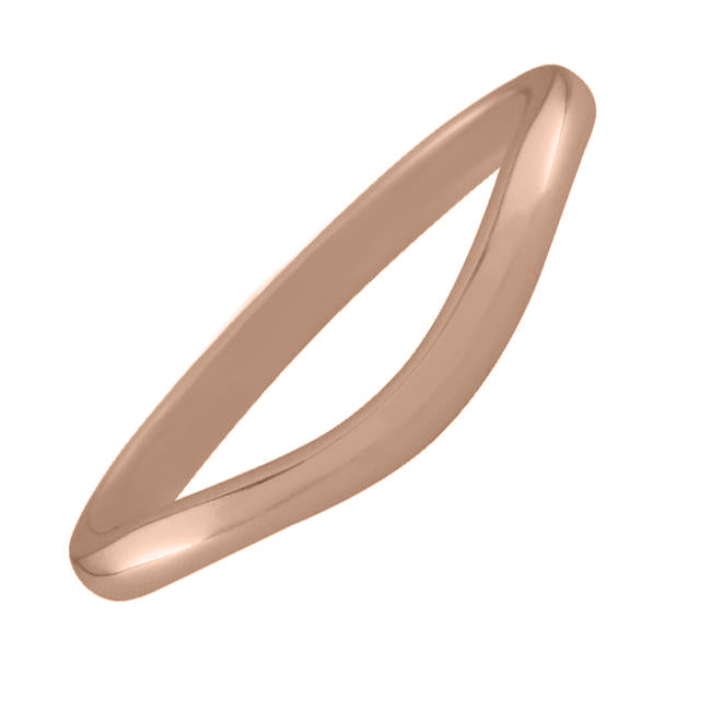 Rose gold shaped wedding ring 2mm width