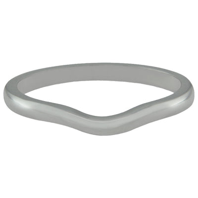 Shaped wedding rings to gently curve around engagement ring diamond.