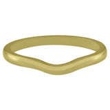 Shaped gold wedding ring 2 mm width.