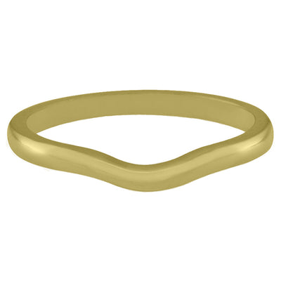 Shaped gold wedding ring 2 mm width.
