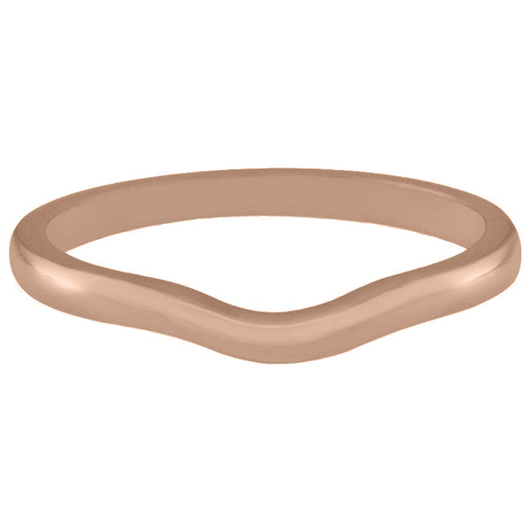 Shaped wedding ring in rose gold
