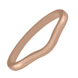 2mm plain curved wedding ring in rose gold
