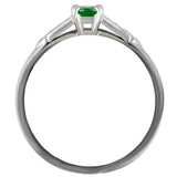 Vintage Style Tsavorite Engagement Ring with Diamonds and Heart Detail