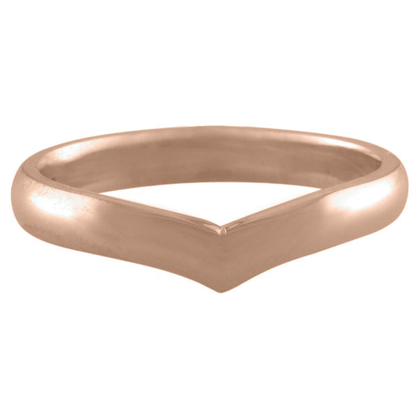 rose gold 3mm wishbone wedding ring