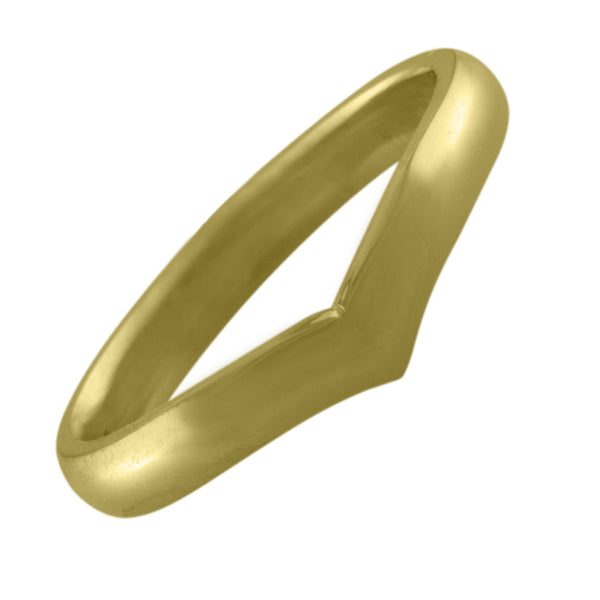 Wide Band Wishbone Wedding Ring in 18ct Yellow Gold